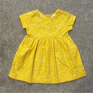 Hanna Andersson toddler girls cotton dress size 4 yellow
